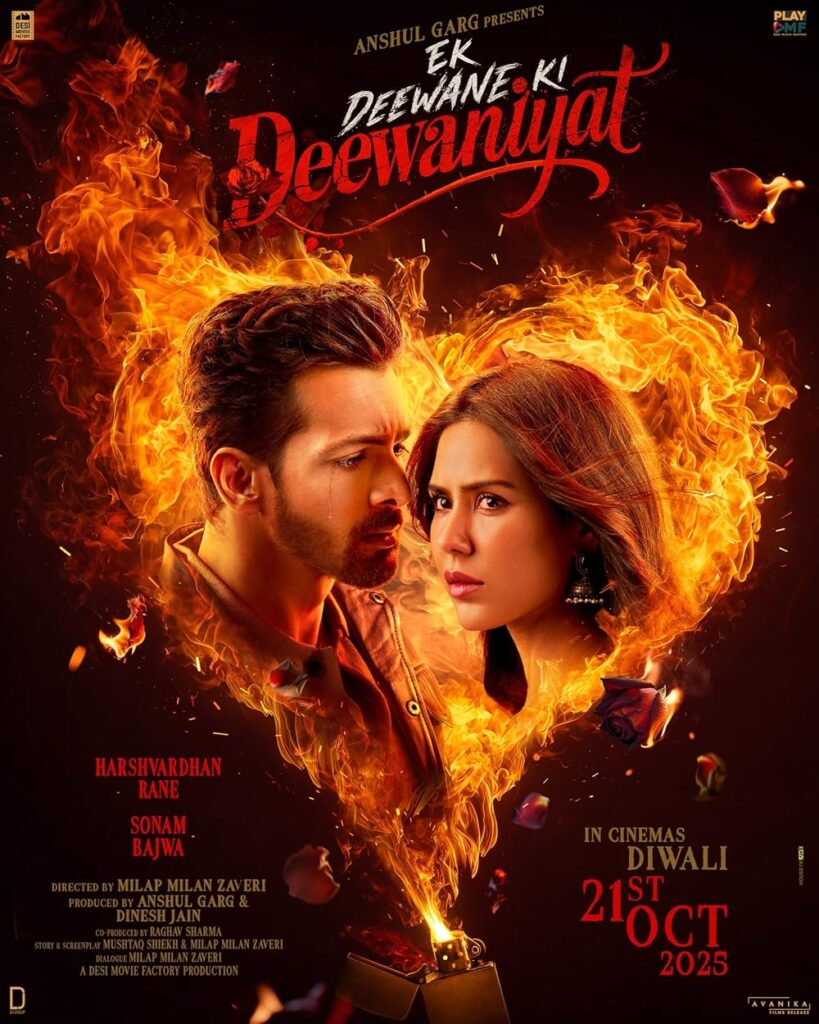 Ek Deewane Ki Deewaniyat Official Poster – Harshvardhan Rane aur Sonam Bajwa | Release 21 Oct 2025