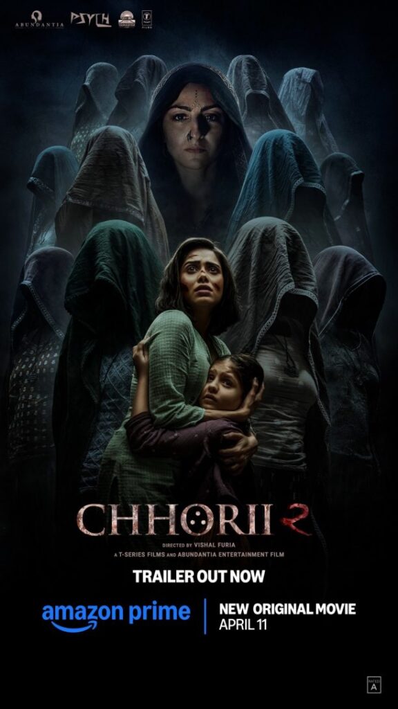 Chhorii 2 Movie Poster 2025 – Nushrratt Bharuccha aur ek bachchi ke sath horror scene