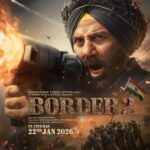 Border 2 movie poster showing a soldier firing a weapon with release date 22 January 2026.