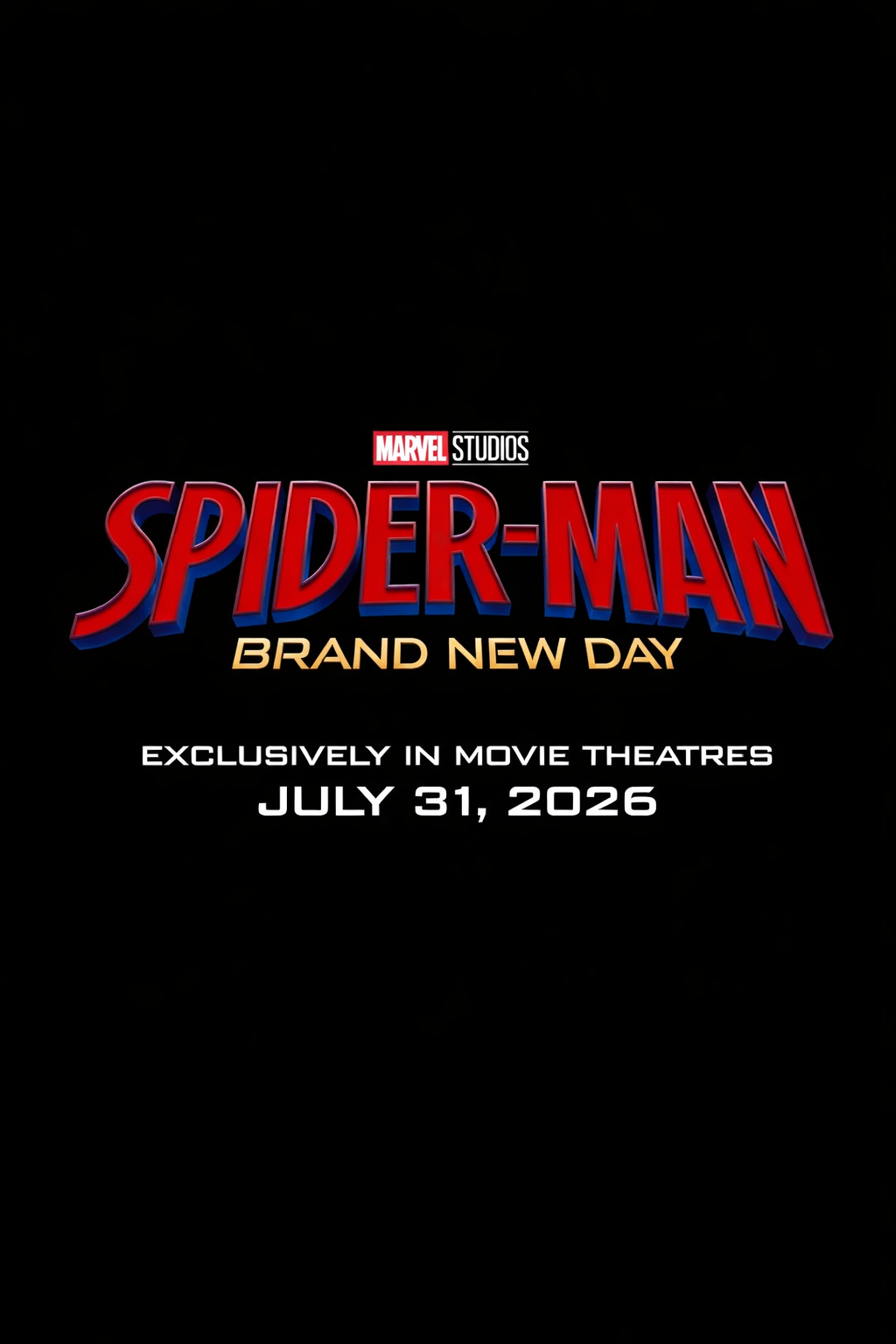 Spider Man Brand New Day Movie 2026 title poster
