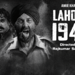 Lahore 1947 Movie Overview poster showing Sunny Deol in an intense role with a dramatic black-and-white background based on Partition era story